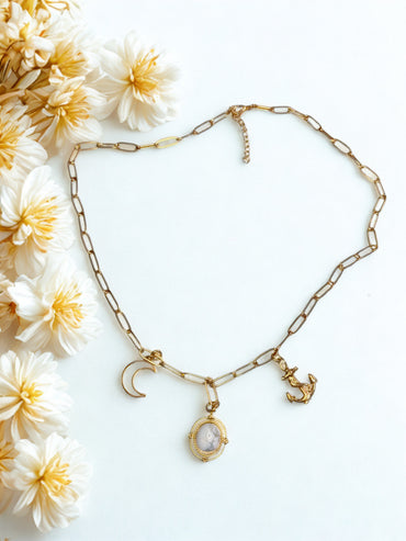 Vintage Tides Charm Necklace - 18K Gold PVD