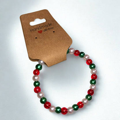 Peppermint Pearl Beaded Bracelet