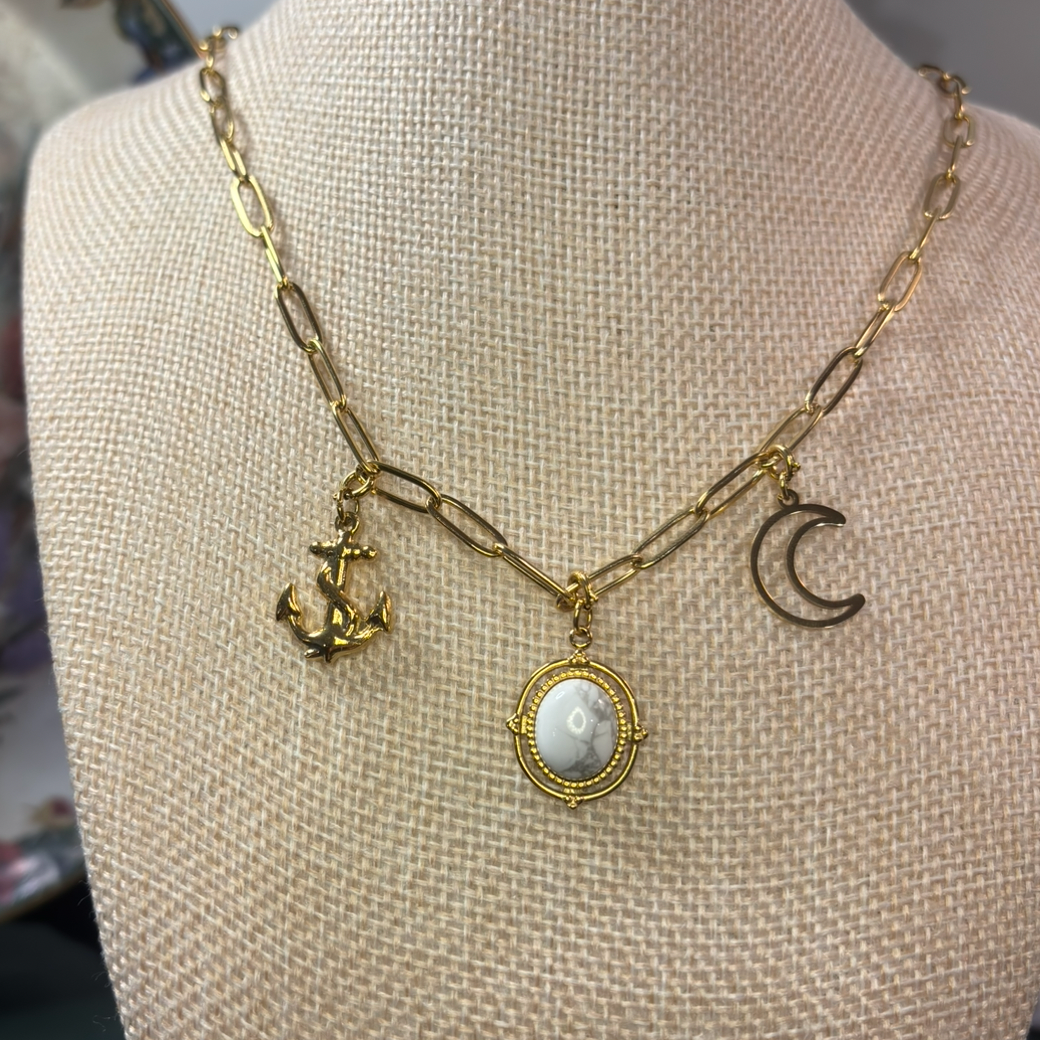 Vintage Tides Charm Necklace - 18K Gold PVD