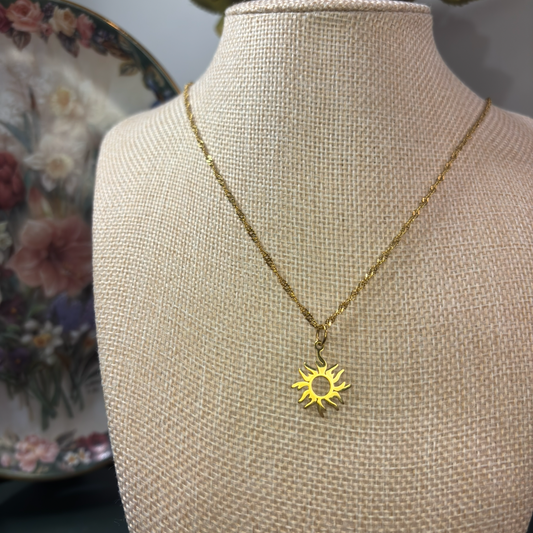 Golden Light Pendant Necklace - 18K Gold PVD