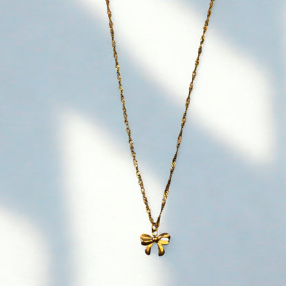 Tied in Grace Pendant Necklace - 18K Gold PVD
