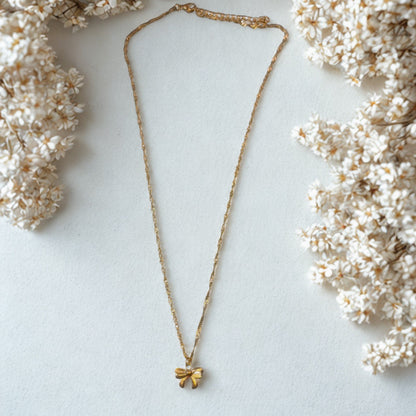Tied in Grace Pendant Necklace - 18K Gold PVD